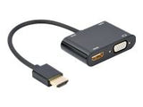 GEMBIRD HDMI male to HDMI female + VGA female + audio adapter cable black