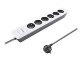 QOLTEC 50297 Power strip 6 sockets 1.8m White grey