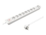 QOLTEC 50286 Surge protector 8 sockets 2 x USB 1.8m White