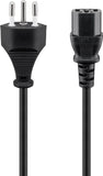 Goobay Power supply cord, Switzerland  93617 2 m, Black,  Device socket C13 (IEC connection),  Swiss male (type J, SEV 1011)