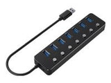 GEMBIRD 7-port USB 3.1 Gen 1 HUB with switches black