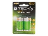 TECHLY 307049 Alkaline batteries 1.5V C R14 2 pcs