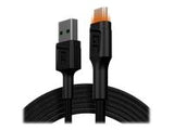 GREENCELL Cable GC Ray USB - Micro USB 200cm orange LED backlight Ultra Charge QC 3.0