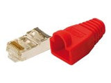 LOGILINK MP0016 Modular Plug CAT5e with Strain Relief Hood red 100 pcs