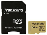 TRANSCEND 64GB microSDXC I Class 10 U3 V30 MLC with Adapter