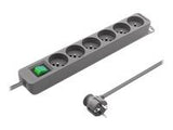 QOLTEC 50291 Power strip 6 sockets 1.8m Grey