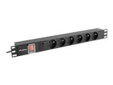 LANBERG rack PDU 19inch 1U 16A 6x French 2m black