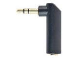 GEMBIRD A-3.5M-3.5FL Gembird audio adapter plug 3.5mm, right angle adapter, 90 , black