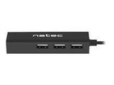 NATEC NHU-1451 Natec Hub USB-C BUTTERFLY 3-ports + RJ45, Black