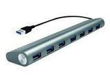 LOGILINK UA0308 - USB 3.0 hub 7 port with card reader aluminum casing grey