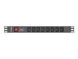 LANBERG power distribution unit PDU 19 1U 16A 8x IEC C13 sockets 2m black C20