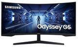 SAMSUNG LC34G55TWWR Odyssey G5 34inch 21:9 UWQHD 3440x1440 250cm/m2 3000:1 1ms 165Hz 1.000R DP HDMI black