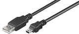 Goobay USB 2.0 Hi-Speed cable 50768 3 m, Black, USB 2.0 mini male (type B, 5-pin), USB 2.0 male (type A)