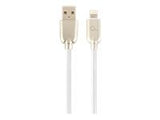 GEMBIRD CC-USB2R-AMLM-1M-W Premium rubber 8-pin charging and data cable 1m white