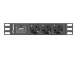 LANBERG PDU-03F-0200-BK PDU 10 1U 16A 3x 230v Schucko 2m Black