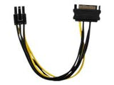 QOLTEC 53989 Qoltec Power cable SATA M 15 pin / PCI-E 6pin   15cm