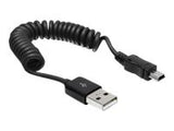 DELOCK Cable USB 2.0-A male > USB mini male coiled cable