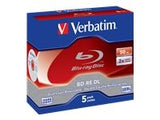 VERBATIM 5x BD-RE Dual Layer 50GB 2x Jewel Case white blue surface