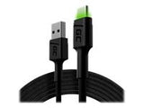 GREENCELL Cable GC Ray USB - USB-C 200cm green LED backlight Ultra Charge QC 3.0