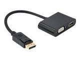 GEMBIRD DisplayPort male to HDMI female + VGA female adapter cable black