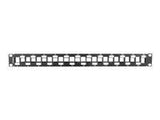 LANBERG PPKS-1224-B keystone Patch Panel Blank 24 port Staggeged 1U with Organizer Black