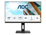 AOC U28P2A 28inch IPS UHD 23840x2160 16:9 1000:1 300cd/m2 178/178 4ms Pivot 2xDP 2xHDMI AdaptiveSync USB HUB SPEAKERS VESA 100x100