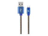 GEMBIRD CC-USB2J-AMCM-2M-BL Premium jeans denim Type-C USB cable with metal connectors 2m blue