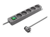 QOLTEC 50289 Power strip 5 sockets 1.8m Grey